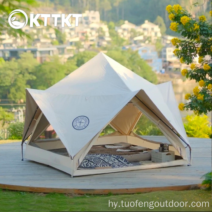 Բացօթյա մեծ վրան, չորս կետով տանիքով